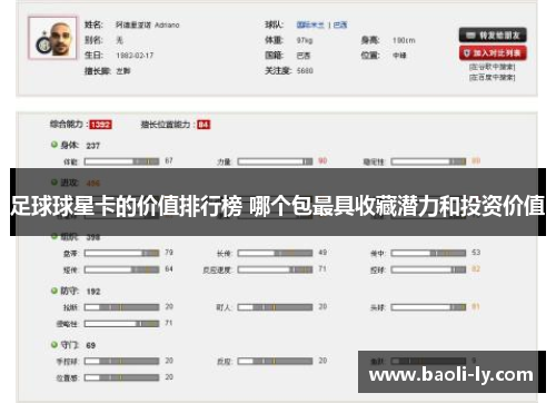 足球球星卡的价值排行榜 哪个包最具收藏潜力和投资价值